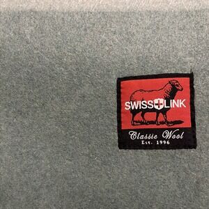 Swiss Link Classic Wool Blanket‎ 5 X 7 Foot NWOT Green Stripe Twin Size